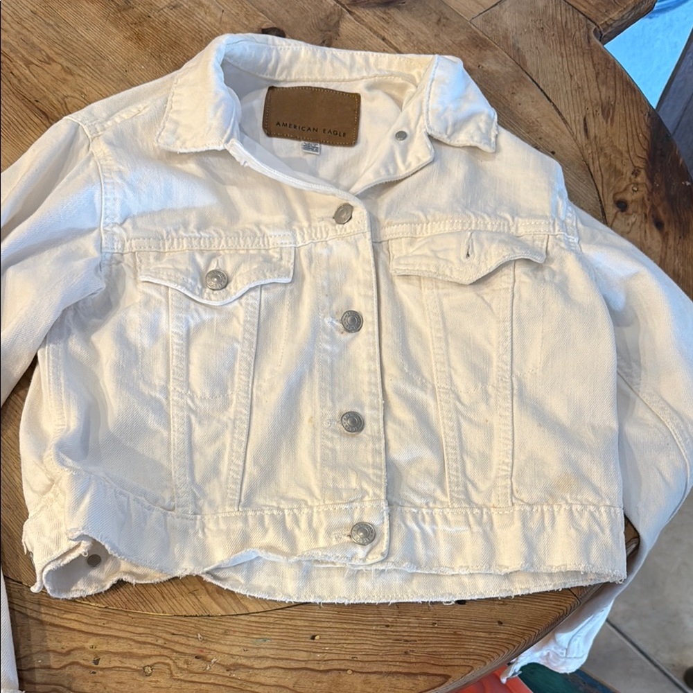 American Eagle Outfitters women's White Denim Jacket